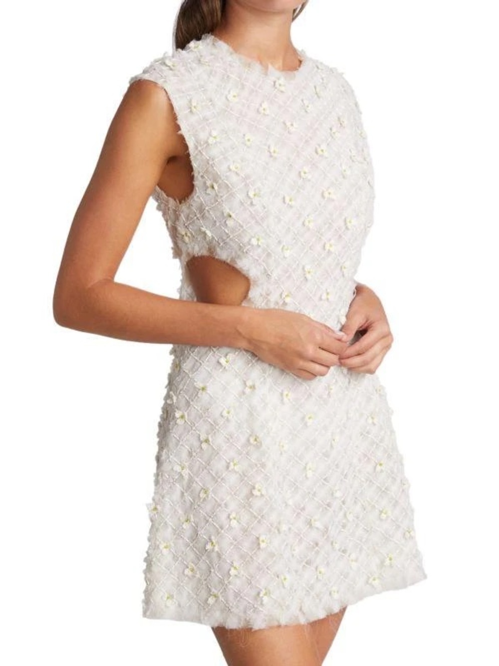 Aje New Mirage Organza Cut Out Floral Appliqué Mini Dress Size AUS 6 US 2